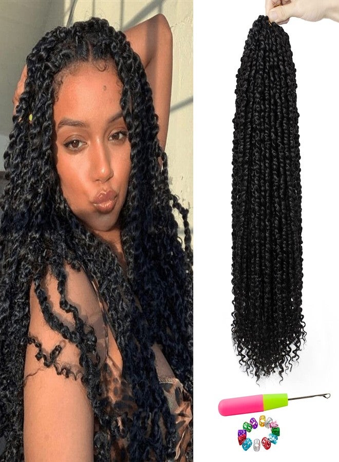NAYOO Passion Twist Hair - 8 Packs 20 Inch Passion Twist Crochet Hair For Women, Crochet Pretwisted Curly Hair Passion Twists Synthetic Braiding Hair Extensions (20 Inch 8 Packs, 1B) - Image 1
